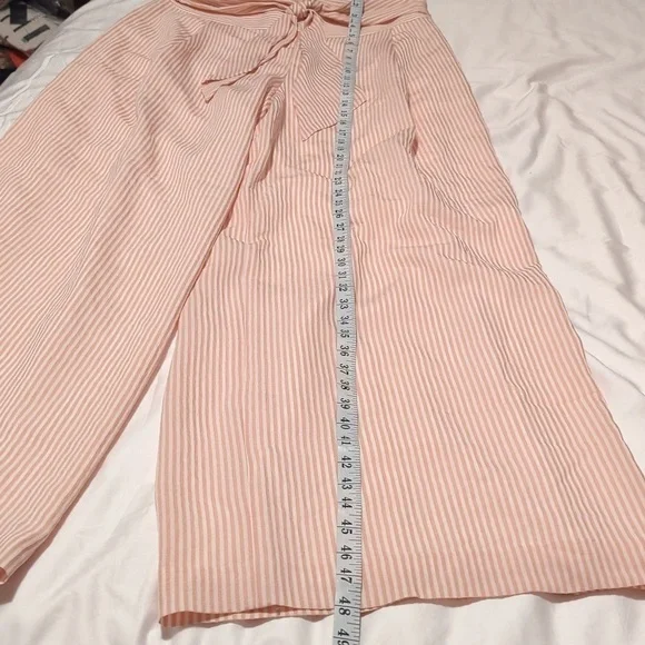 Club Monaco - Pink & White Striped High Waisted Flared “Bryanna” Pants Sz 12. - Picture 6 of 13